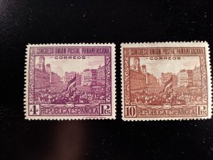 Spain #499-500 mint hinged set high val e23.9 15341