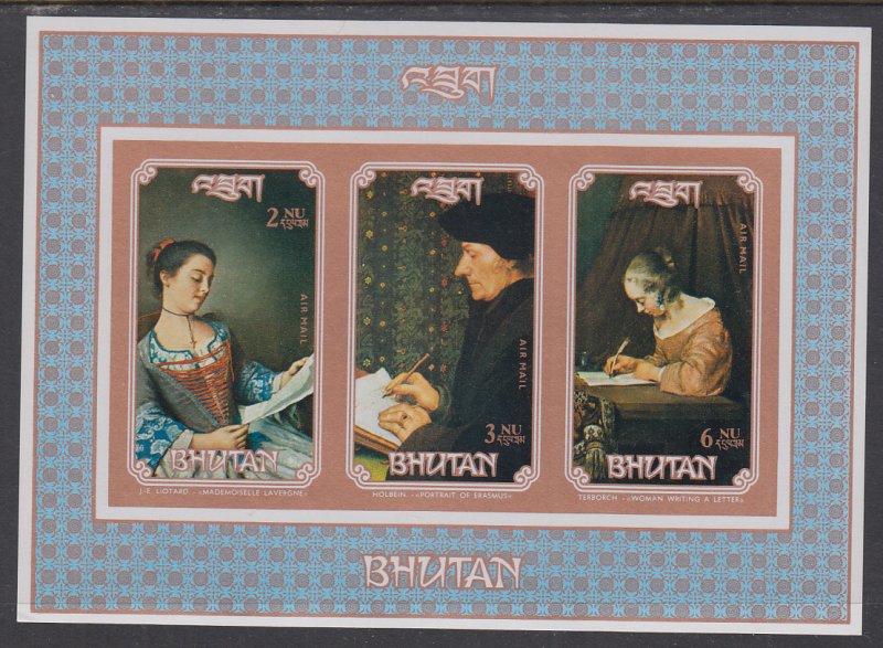 Bhutan 1090a Paintings Imperf Souvenir Sheet MNH VF