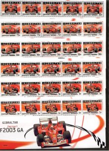 Gibraltar 2004 - Ferrari Race Cars - Set of 6 Stamp Sheets - Scott #993-8 - MNH