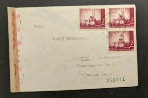 1942 Croatia Censored Cover to Vienna Austria