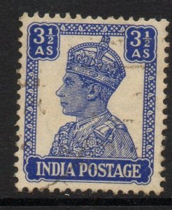 INDIA SG272 1943 3½a BRIGHT BLUE USED