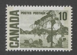 Canada #462piv 10c Dp Yellow Grn 1967-73 Centennial DF BW Wpg Tag Light VF-75 NH