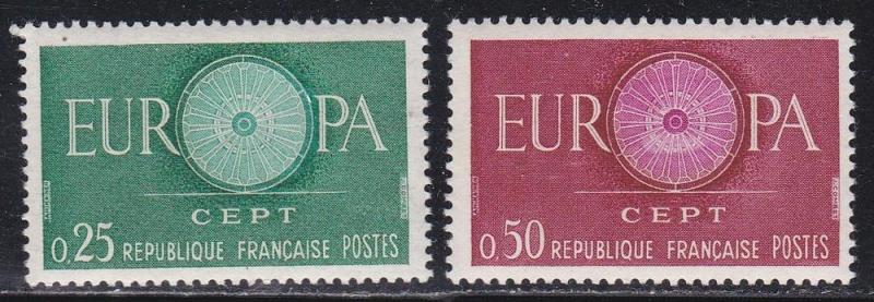 France # 970-971, Europa 1960, NH