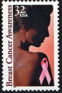 SC#3081 32¢ Breast Cancer Awareness Single (1996) MNH