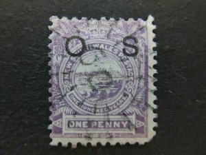 A5P17F24 New South Wales 1888-90 Official Wmk Large Crown 1d Perf 11x12 Used-