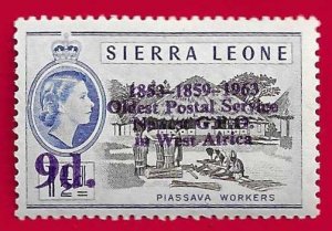 SIERRA LEONE SCOTT#253 1963 9d OLDEST POSTAL SERVICE - MH