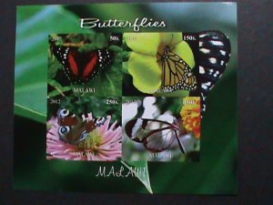 MALAWI-2012-COLLECTIBLE- BEAUTIFUL LOVELY BUTTERFLY IMPERF-MNH S/S-VERY FINE