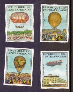 Central African Republic  #C282-C285  MNH  1983 Air  balloons