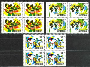 Netherlands Antilles Sc# B116-B118 MNH block/4 1972 Social & Cultural Projects