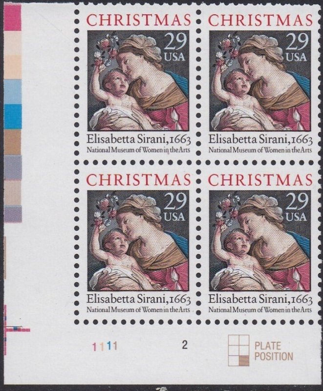 2871 Christmas Plate Block MNH