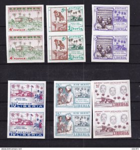 Liberia 1957 Orphanage A.Tubman Child Welfare Foundation Imperf Pairs MNH 15999