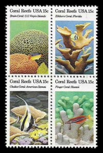 PCBstamps  US #1827/1830a Block 60c(4x15c)Coral Reefs, MNH, (14)