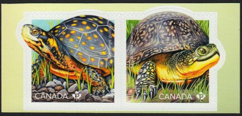 New! TURTLE = ENDANGERED = Se-Tenant pair Cut from Booklet MNH-VF Canada 2019