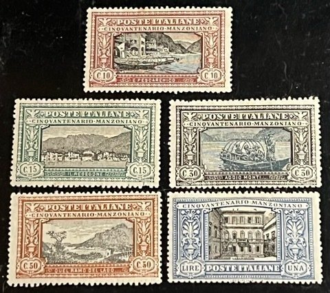 Italy Scott# 165-169 Unused F/VF HR Lot of 5 Cat $124.50