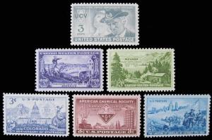 1951 Year Set of 6 Commemorative Stamps Mint NH - Stuart Katz