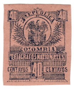 (I.B) Colombia Telegraphs : 40c Blue on Buff (1904)