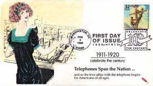 #3183e Transcontinental Phone Line Dynamite FDC