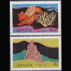 GRENADA 1985 - Scott# 1335-6 Corals $1.1-3 NH