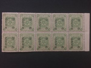 China manchukuo stamp block, MNH, Genuine, rare, list 937