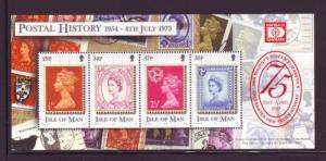 Isle of Man Sc 900e 2001 75th birthday QE II stamp sheet mint NH HAFNIA 01 ovpt