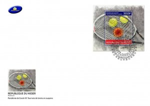 NIGER 2020 - SOUVENIR SHEET - JOINT ISSUE PANDEMIC TENNIS SUSPENSION RARE UNC-