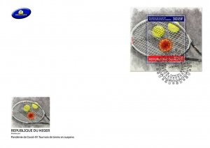2020 NIGER - SOUVENIR SHEET - ISSUE JOINT PANDEMIC TENNIS SUSPENSION RARE FDC-