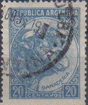 ARGENTINE, 1936, used 20c. blue (19½×26 mm). Production and Industry