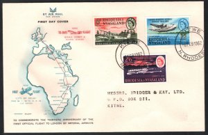 RHODESIA & NYASALAND BOAC COMET FLIGHT Cover 1st Flight Anniv Kitwe 1962 MA1577