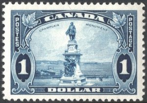 Canada SC#227 $1.00 Champlain Monument, Quebec (1935) MNH