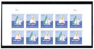 US  5749-50   Sailboats 48c - Postcard Rate Plate Block of 10 - MNH - 2023-P1111