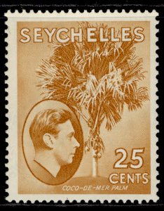 SEYCHELLES GVI SG141, 25c brown-ochre, LH MINT. Cat £50.