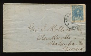 Confederate States 2 on Cover from Savannah to Habersham County Georgia LV4422