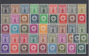 WWII Third Reich Service 4 Complete Sets Eagle & Swastika Mi.132/177 MNH Luxe