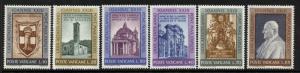 Vatican 317-22 MNH Pope John XXIII, Crest, Architecture