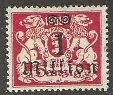 Danzig 144, mint, hinge remnant.   1923.  (d83)