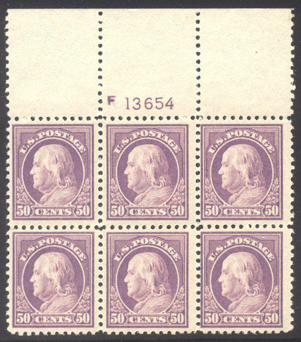 U.S. #517 SCARCE Mint NH Plate Block - 50c Violet, P11 