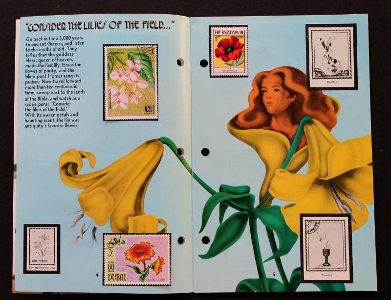 Worldwide Stamp Collection FLOWERS USPS 1974 SCOTT  Only missing 3 Stamps