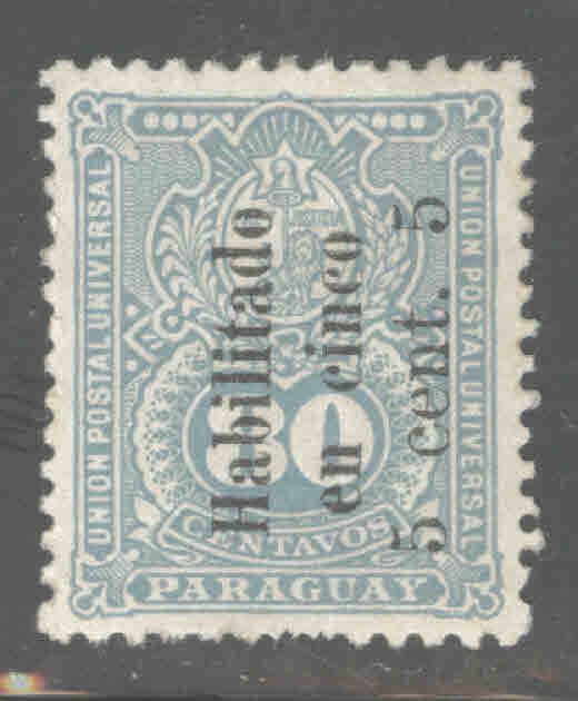 Paraguay Scott 72 MH* overprint