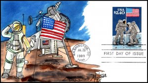 Scott 2419 $2.40 Priority Mail Melissa Fox Hand Painted FDC #9