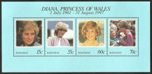 BAHAMAS Sc# 902 MNH FVF Sheetlet Princess Diana