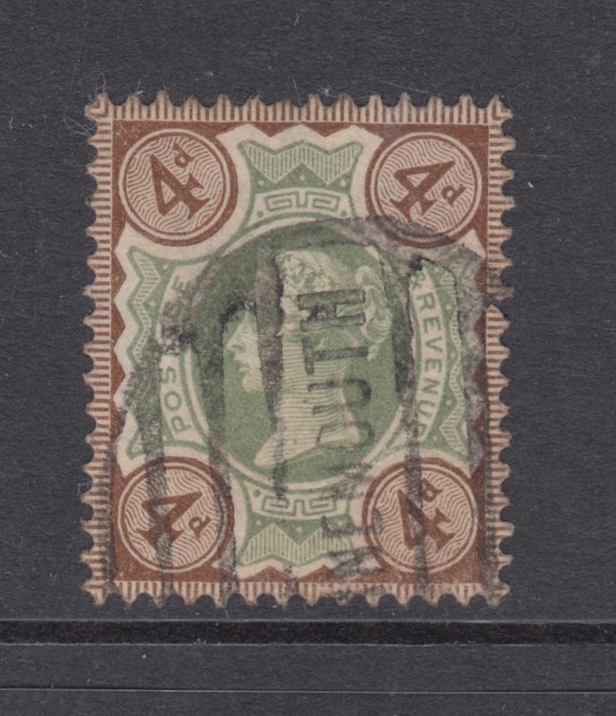 Great Britain Sc 116 used 1887 4p brown & green Queen Victoria, F-VF