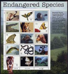 United States 1996 Endangered species set of 15 in comple...