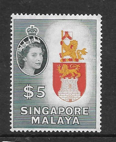 SINGAPORE (PP1101B) QEII  $5.00 SG 52  MNH