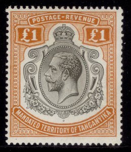 TANGANYIKA GV SG107, £1 brown-orange, VLH MINT. Cat £275.