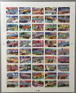 U.S. 2002 #3745a Sheet, Greetings From America, MNH(note).