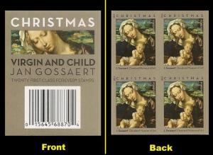 US 4815b Christmas Virgin & Child imperf NDC label block 4 MNH 2013