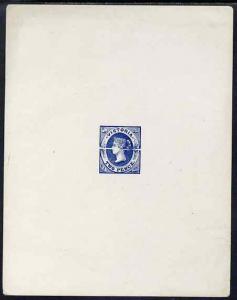 Victoria 1857 QV Emblems 2d defaced die proof in blue on ...