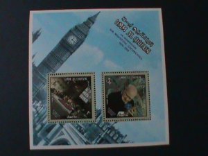 ​UMM AL QIWAIN-1965-IMMEMORY OF SIR WINSTAON CHURCHILL -MNH S/S VERY FINE