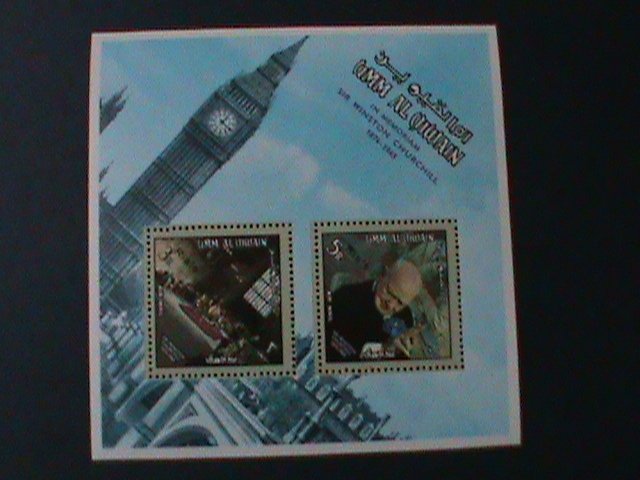 ​UMM AL QIWAIN-1965-IMMEMORY OF SIR WINSTAON CHURCHILL -MNH S/S VERY FINE