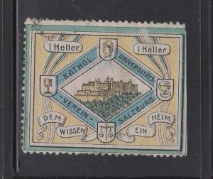 Austrian Fundraising Stamp - Salzburg Catholic University Association, 1 Heller